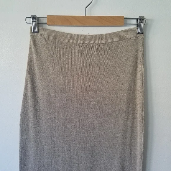 VINTAGE Babette Ballinger 100% Linen Beige Knit Maxi Skirt Size M - Picture 5 of 8